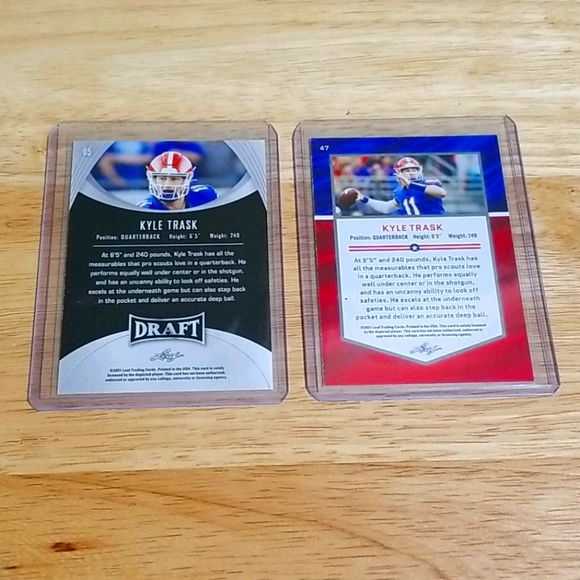 2021 Leaf draft Kyle Trask RC's , #5 & # 47 - Picture 2 of 2